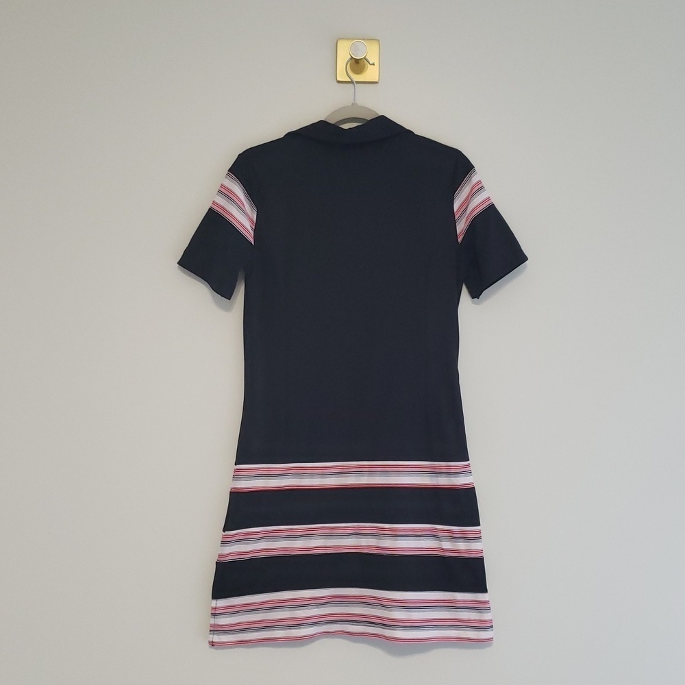 Cracked Wheat Tennis Dress Small Stripe Pocket Short Sleeve Athletic Golf Preppy - Picture 5 of 15